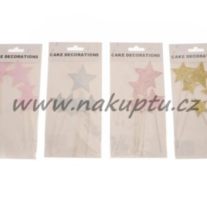 dortová dekorace hvězda 5 ks