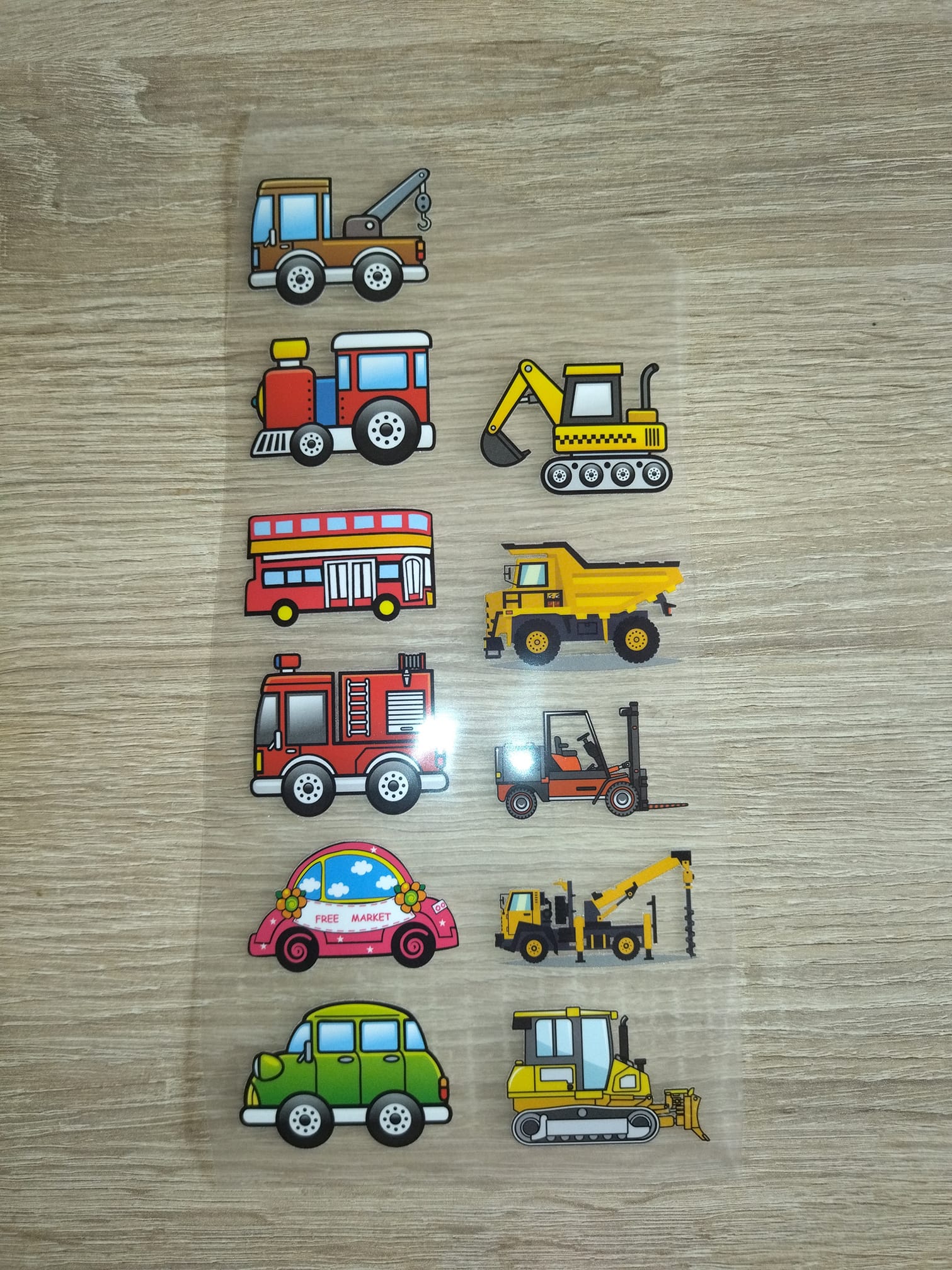 Nažehlovačky auto policie bagr mašinka aj